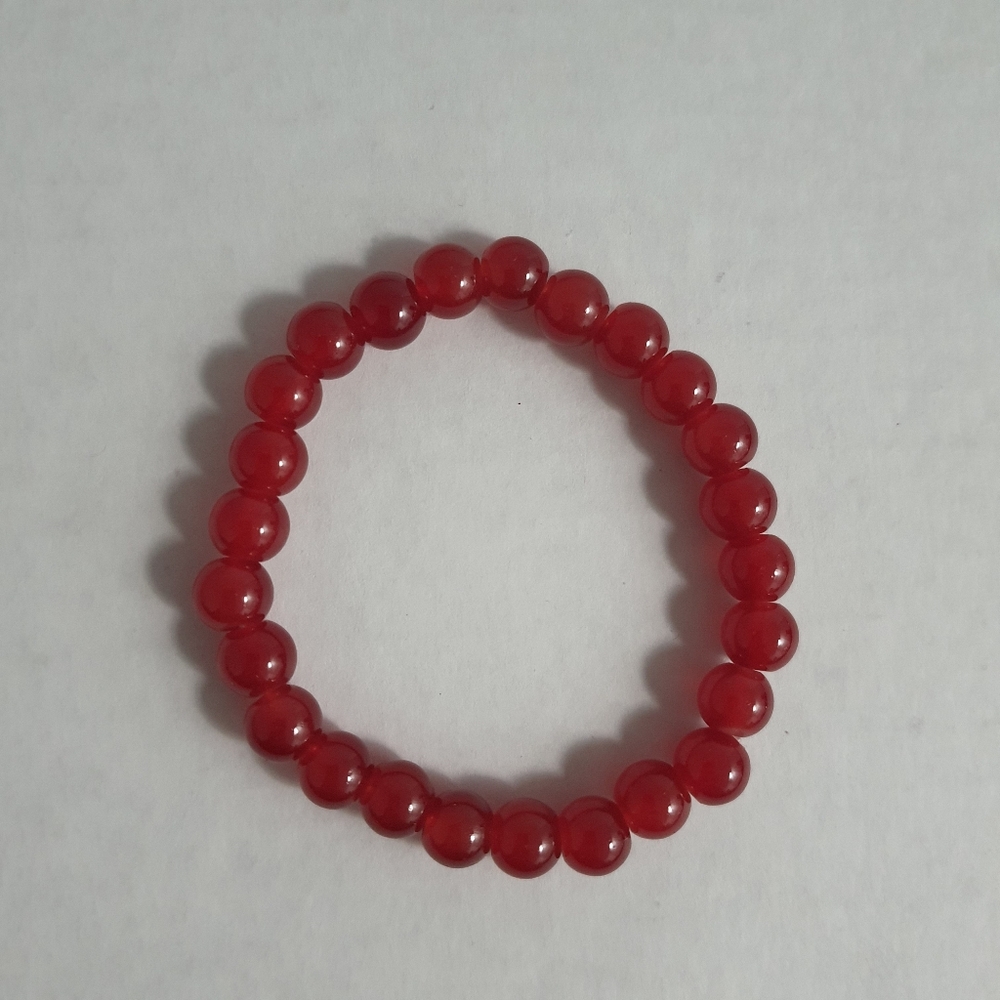 Elegant Red Glass Bead Bracelet